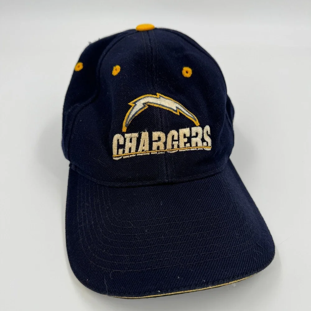 Vintage San Diego‎ Chargers NFL Navy Blue Yellow Strapback Hat Baseball Cap